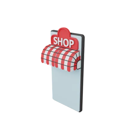 Online Shopping Store  3D Illustration