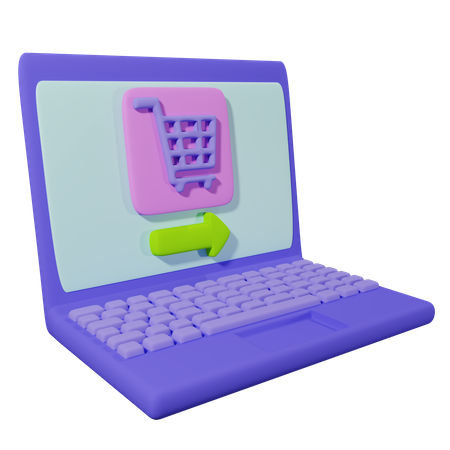 Online Shopping Trolley  3D Icon