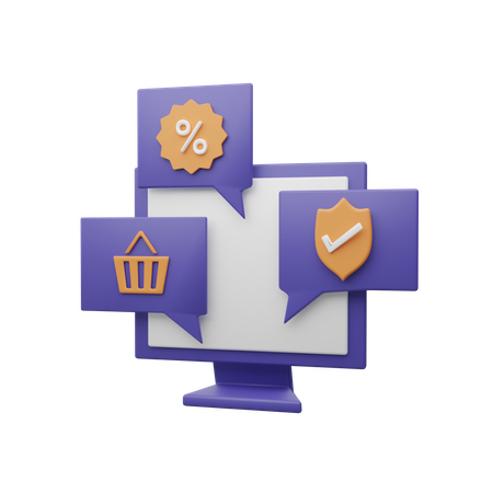 Online Shopping Web  3D Icon