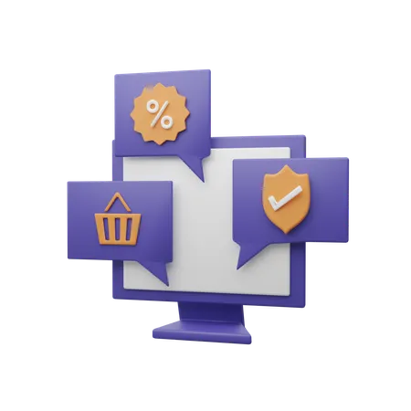 Online Shopping Web  3D Icon