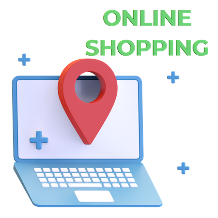 Online shopping website 3D Illustration