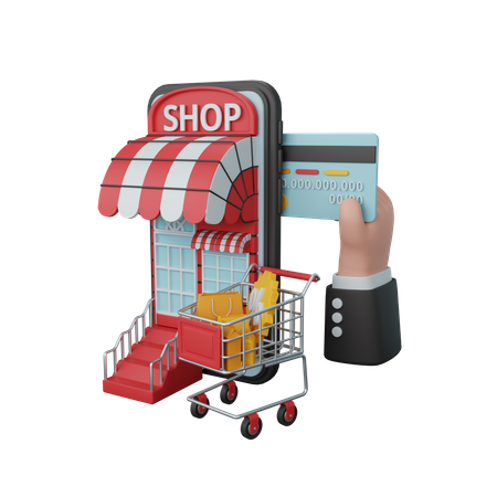 Zahlung beim Online-Shopping  3D Illustration