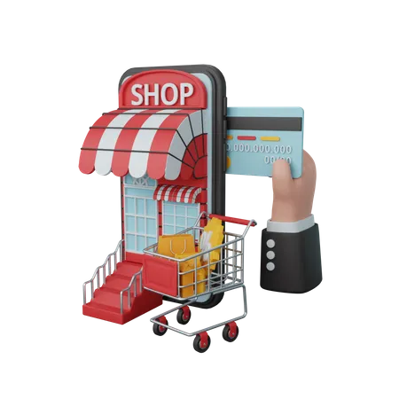 Zahlung beim Online-Shopping  3D Illustration