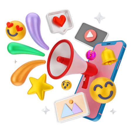 Online Social media campaigning  3D Icon