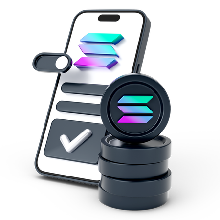 Online Solana Coin  3D Icon