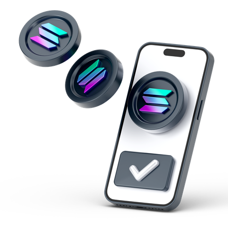 Online Solana Coin  3D Icon