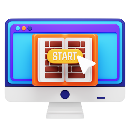 Online Start Course  3D Icon