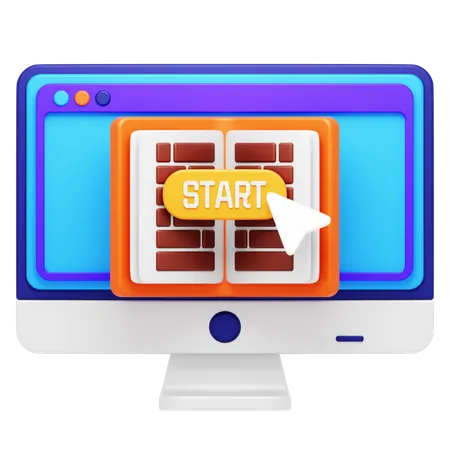 Online Start Course  3D Icon