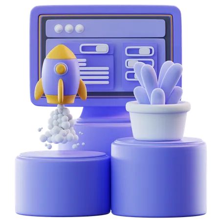 Online-Startup  3D Icon