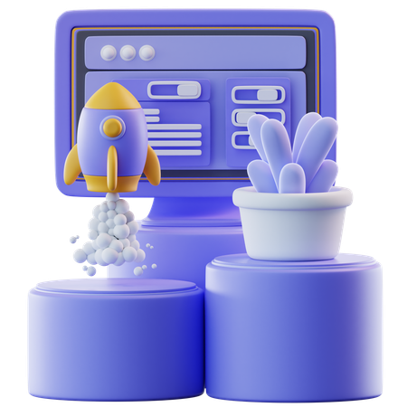 Online Startup  3D Icon