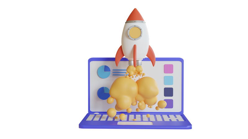 Online Startup  3D Icon