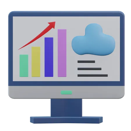 Statistics Cloud Computing 3 D Icon Illustration With Transparent Background 3D Icon