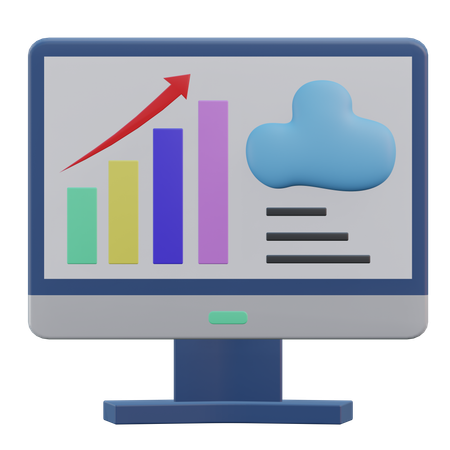 Online Statistics  3D Icon