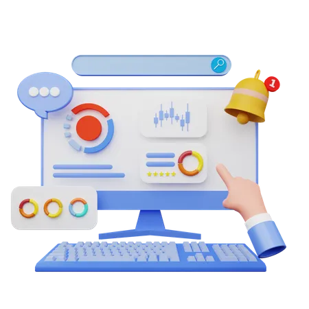 Online-Statistikanalyse  3D Illustration