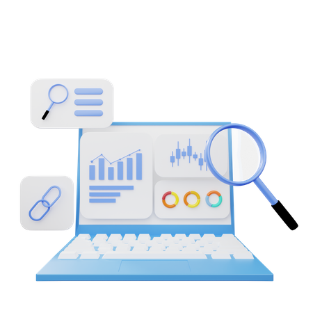 Online-Statistikanalyse  3D Illustration