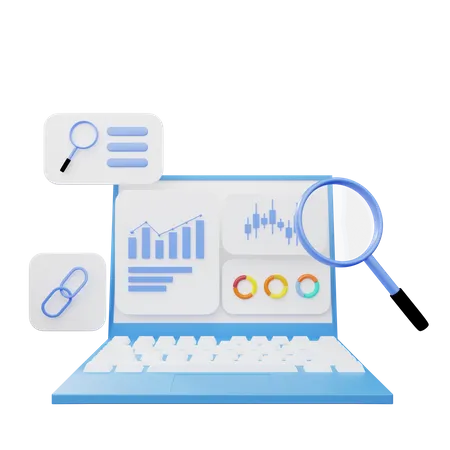 Online-Statistikanalyse  3D Illustration