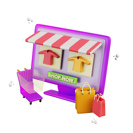 Online Store  3D Illustration