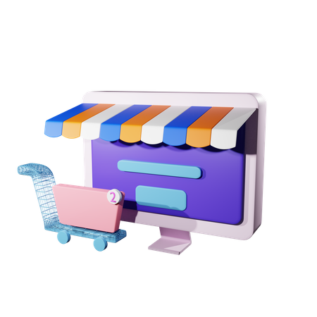 Online Store  3D Illustration