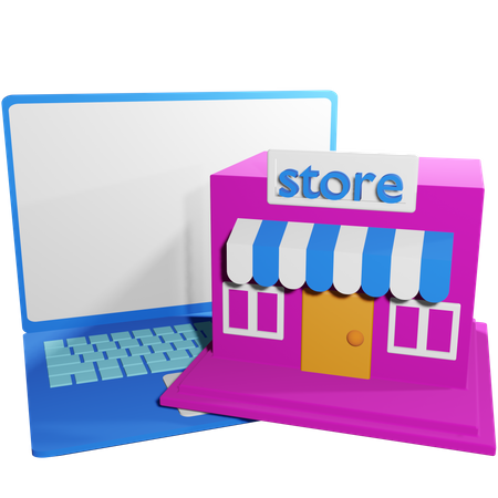 Online Store  3D Illustration