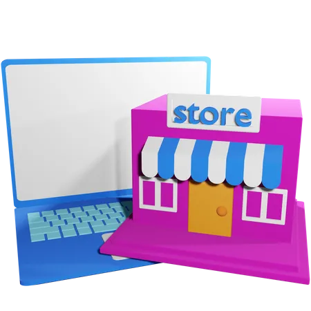 Online Store  3D Illustration