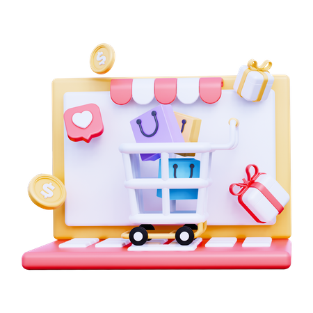 Online Store  3D Illustration