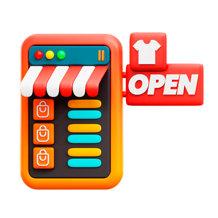 Online Store 3D Illustration
