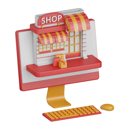 3 D Rendering Online Store Isolated Useful For Ecommerce Business Retail Store Online Delivery And Marketplace Design Element 3D Icon