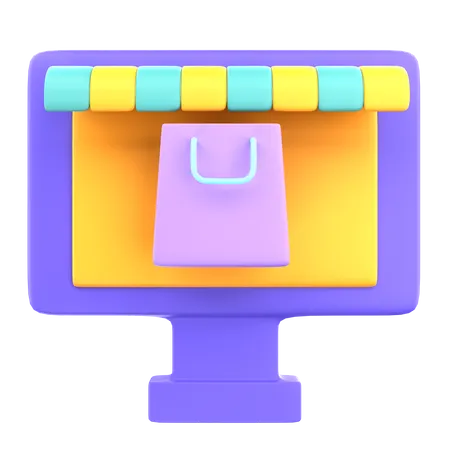 3 D Render Online Store 3D Icon