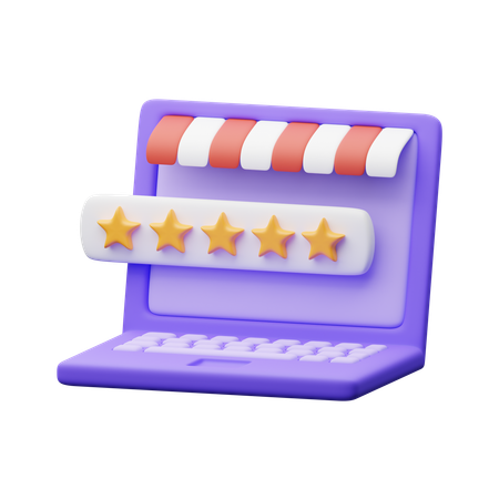 Online Store Rating  3D Icon