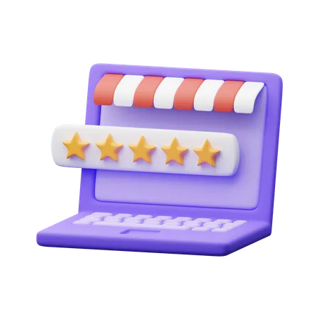 Online Store Rating  3D Icon