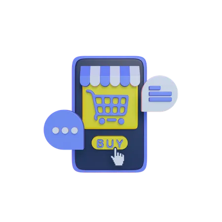 Online Store Shopping Cart  3D Illustration