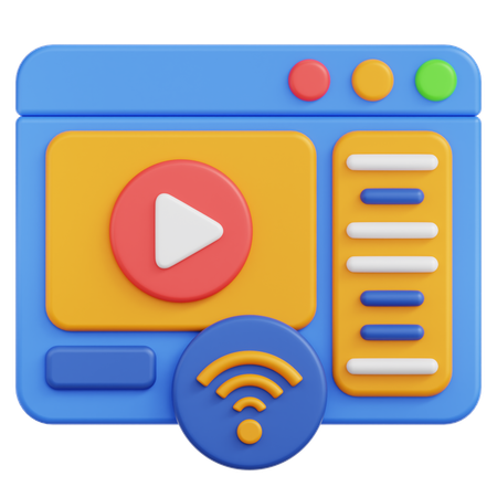 Online Streaming  3D Icon