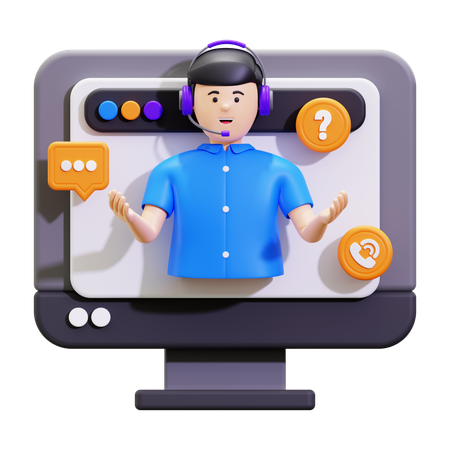 Online Support  3D Icon