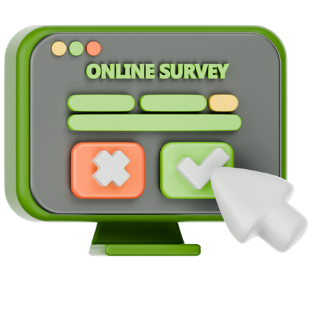 Online Survey  3D Icon