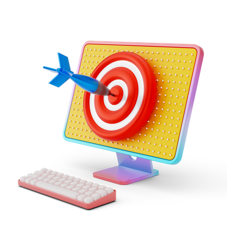 Online Target  3D Illustration