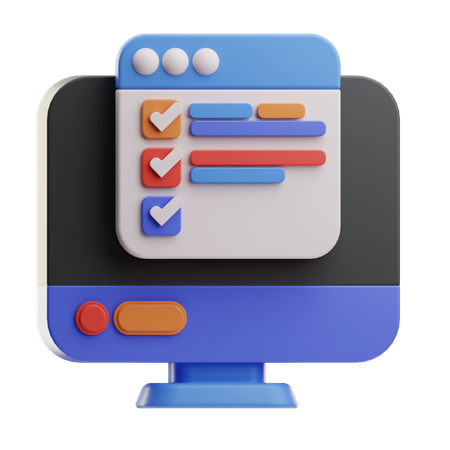 Online Task List  3D Icon