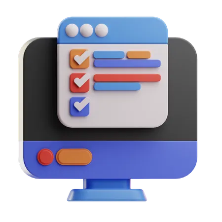 Online Task List  3D Icon