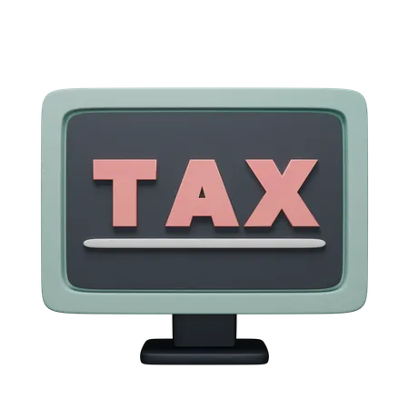 Pay Taxes Via Computer 3D Icon