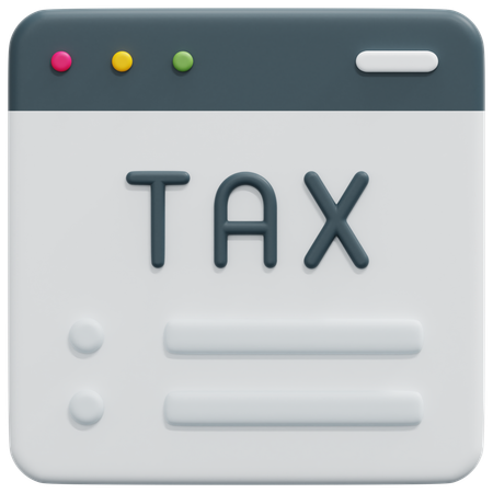Online Tax  3D Icon