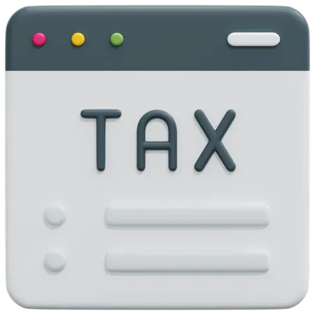 Online Tax  3D Icon