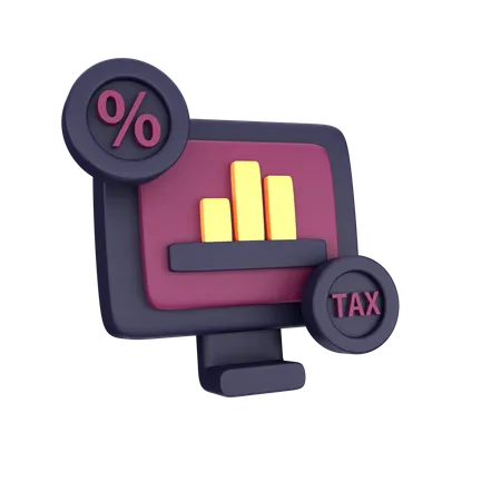 Online Tax Chart  3D Icon
