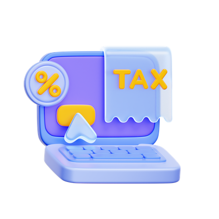 Online Tax Filing  3D Icon