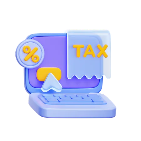 Online Tax Filing  3D Icon