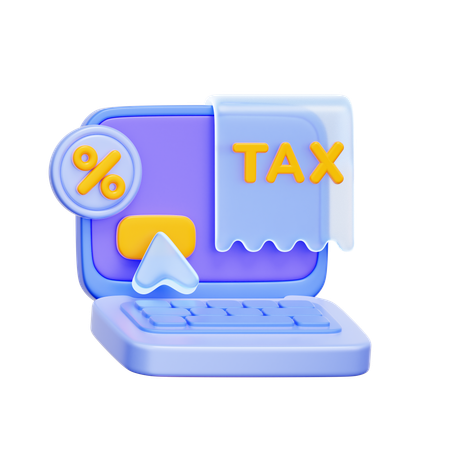 Online Tax Filing  3D Icon