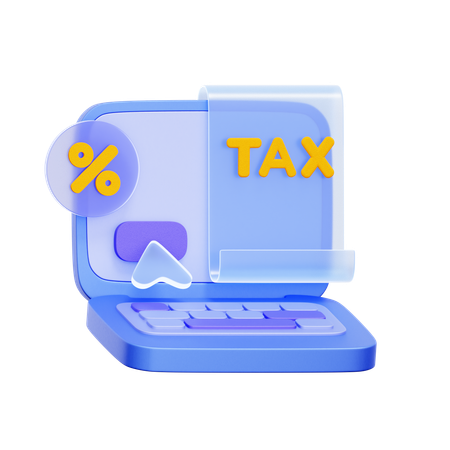 Online Tax Filing  3D Icon
