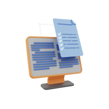 Online Tax Paper  3D Icon