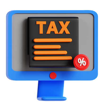 Online Tax Paper  3D Icon
