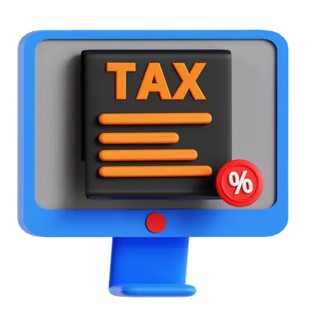 Online Tax Paper  3D Icon