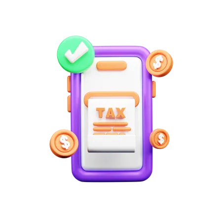 Online Tax Payment  3D Icon