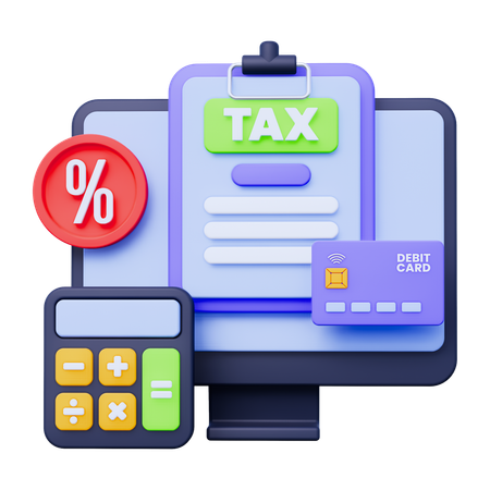 Online Tax Payment  3D Icon